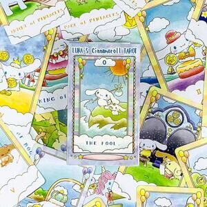 Cinnamoroll Kawaii Cute Artwork Healing Dream Divination Tarot Card Set